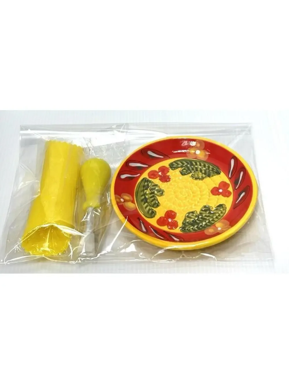 Ceramic Garlic Grater Plate Set For Garlic,Ginger ,Nutmeg With Peeler & Brush